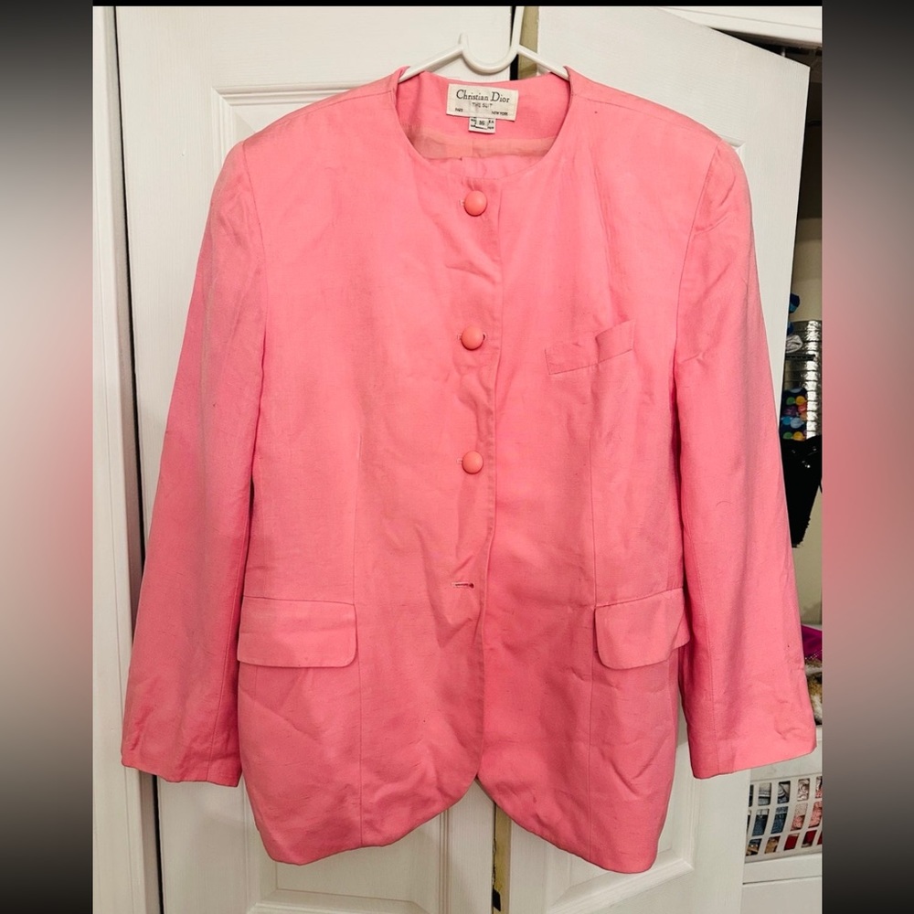 Vintage Christian Dior Pink Suit Size 16